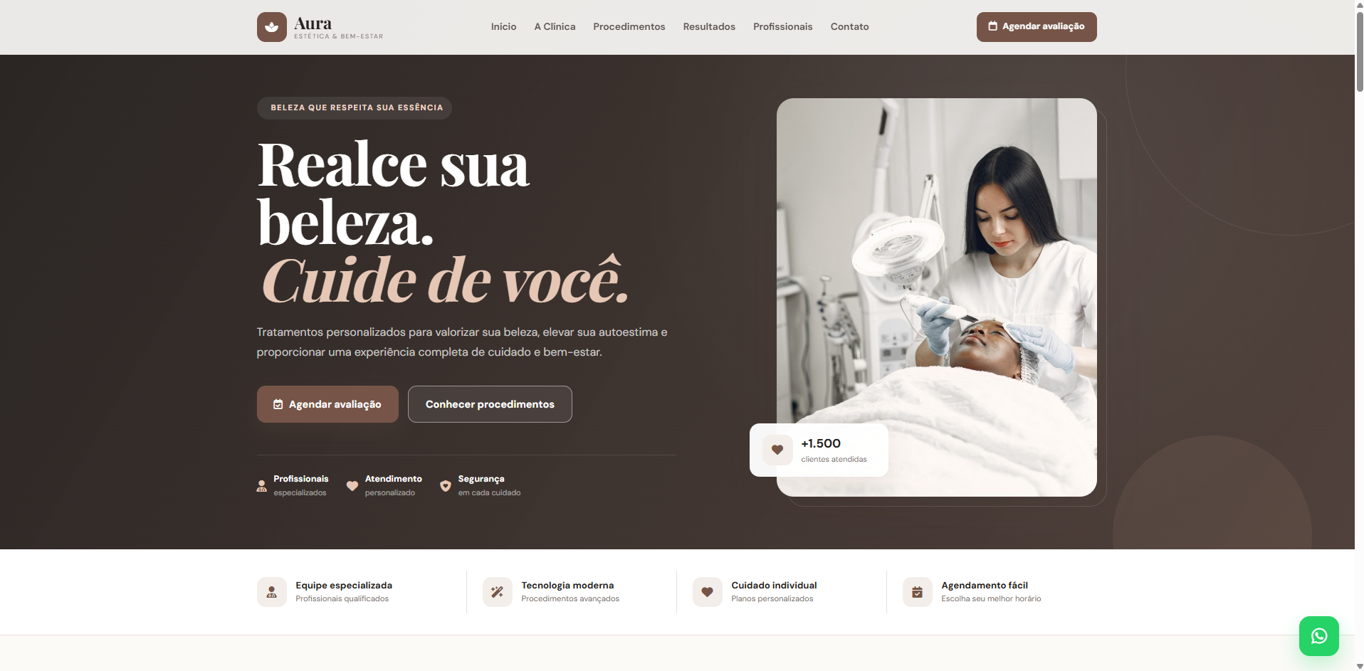 Landing page para clínica de estética
